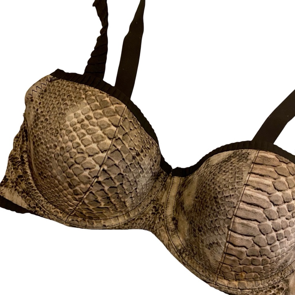 Stella‎ McCartney Silk  Snake Print Molded Bra, 34 C